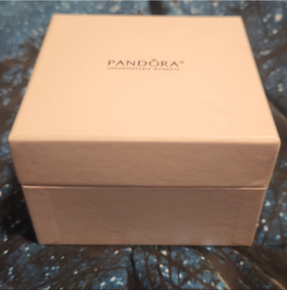 PANDORA Limited Edition White Porcelain Silver Trimmed Round Jewelry - Picture 7 of 7